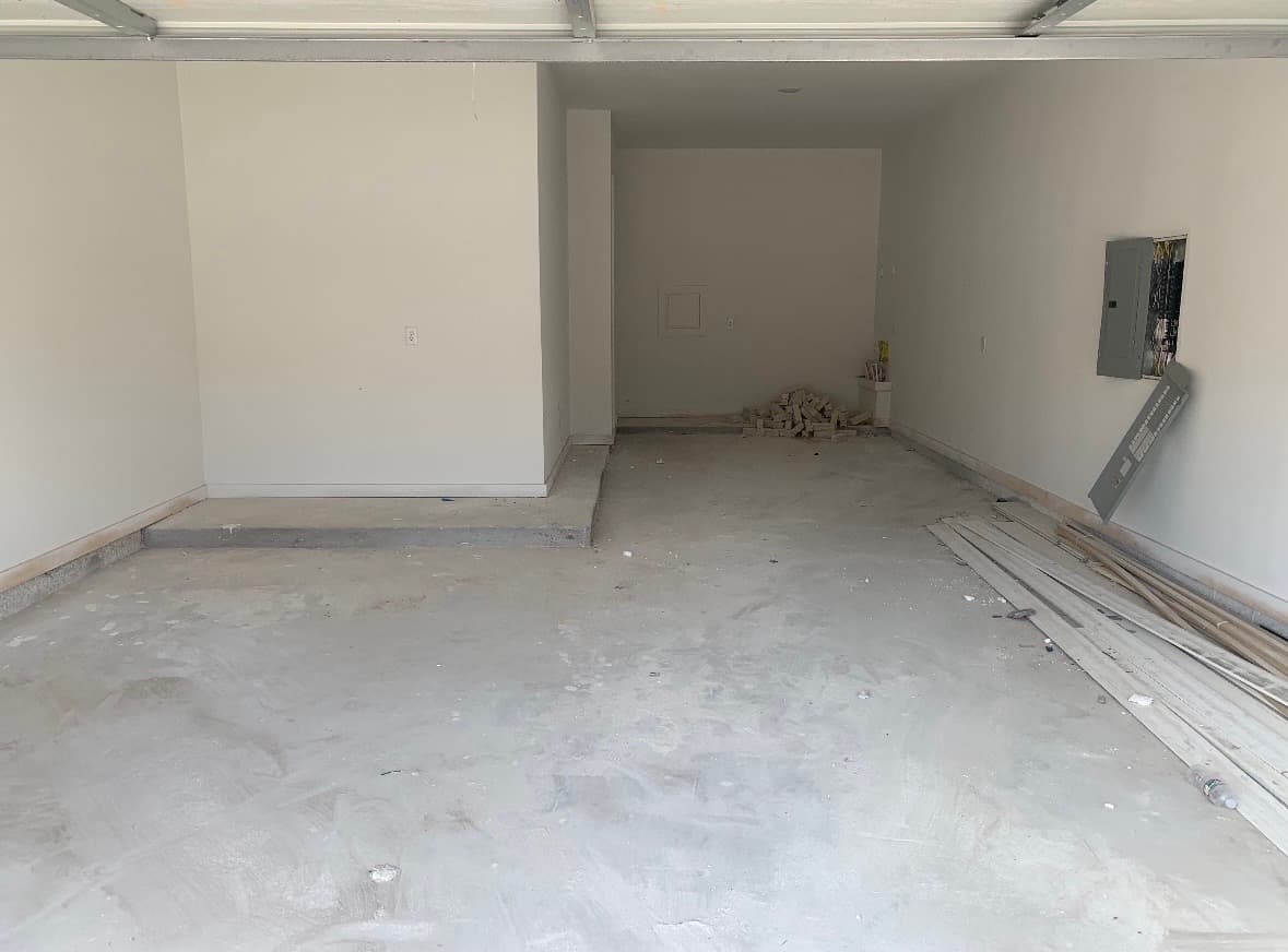 Garage after construction debris removal and cleanup in Lubbock, Texas